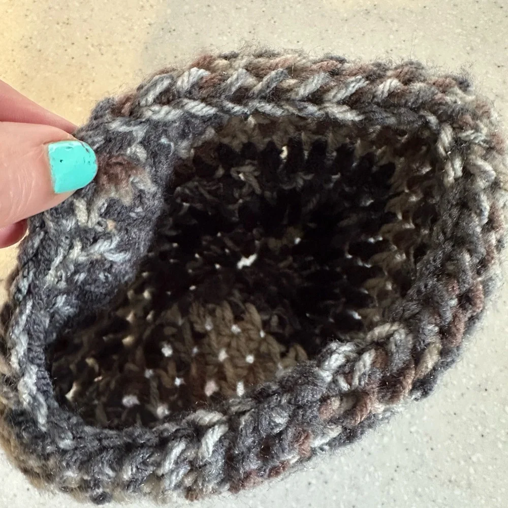 Handmade Cozy Knit Bear Ears Beanie Hat for Newborn Baby Boy- Gray, Black, Brown